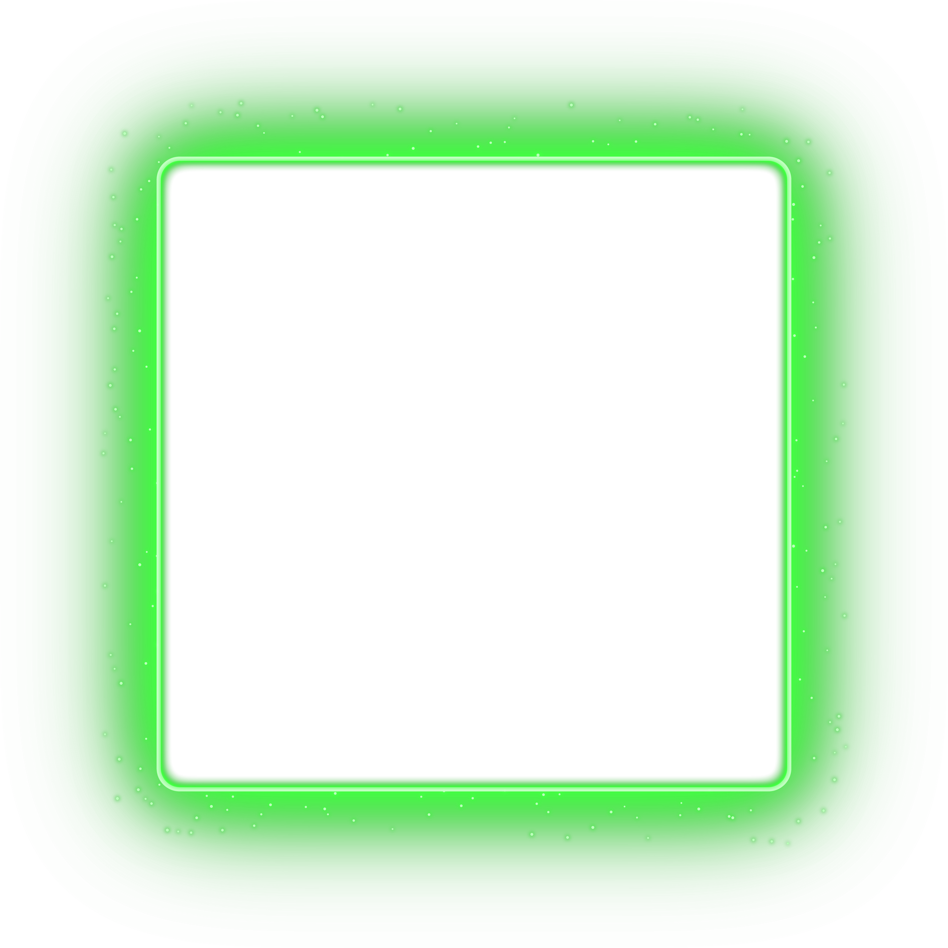 green glowing square frame